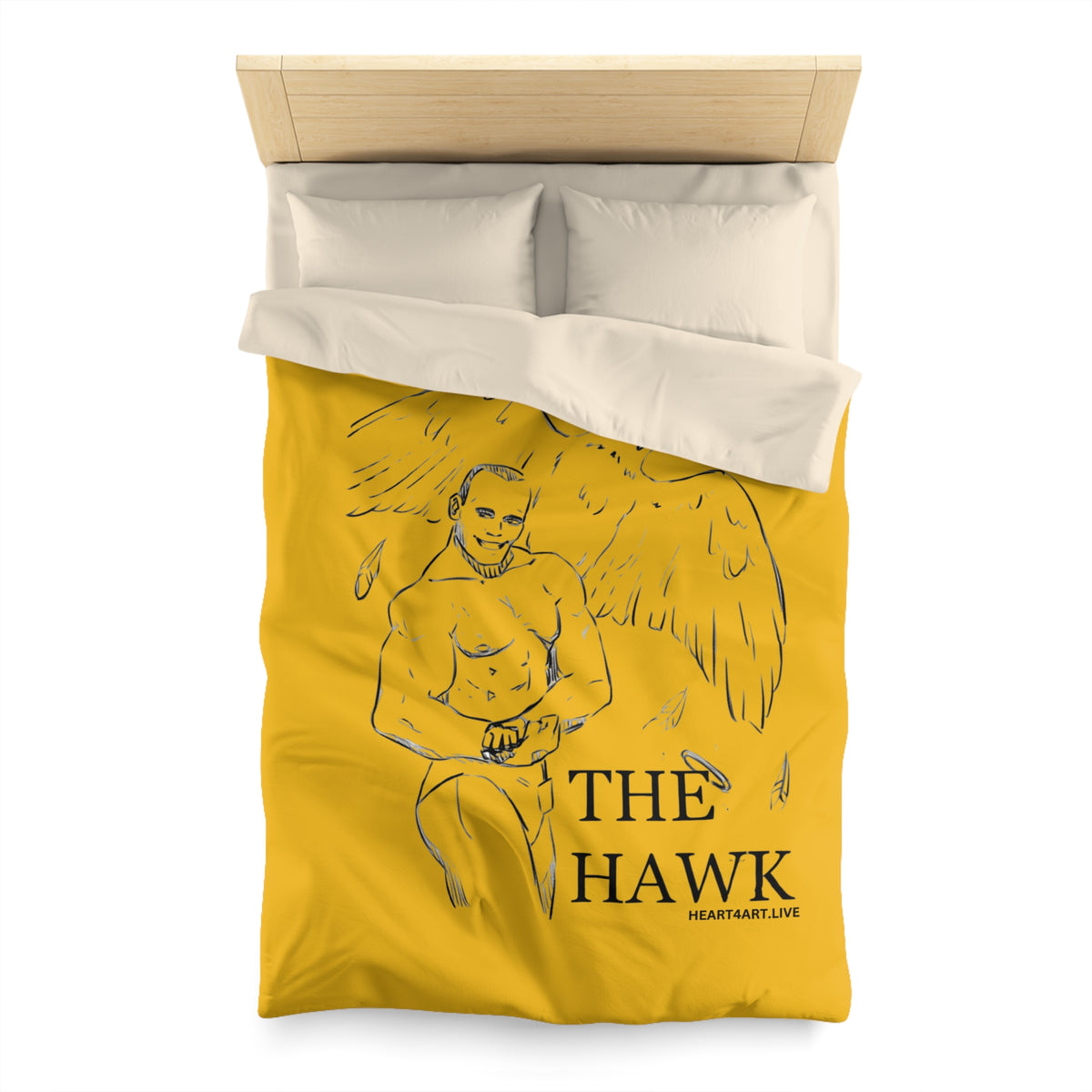 THE HAWK Microfiber Duvet Cover (Gold)