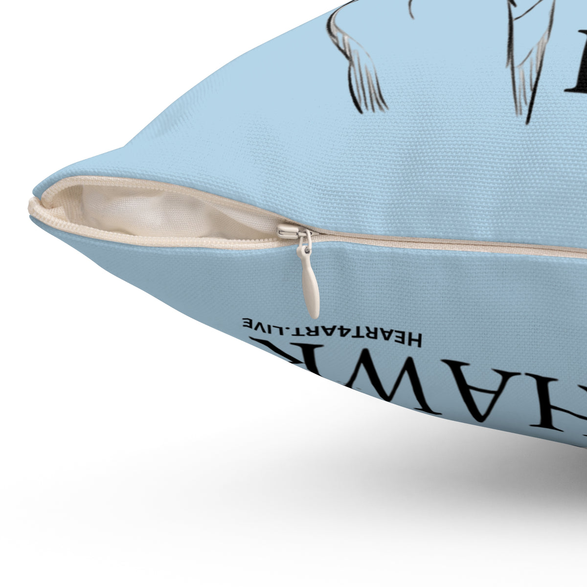 THE HAWK Spun Polyester Square Pillow (Light Blue)