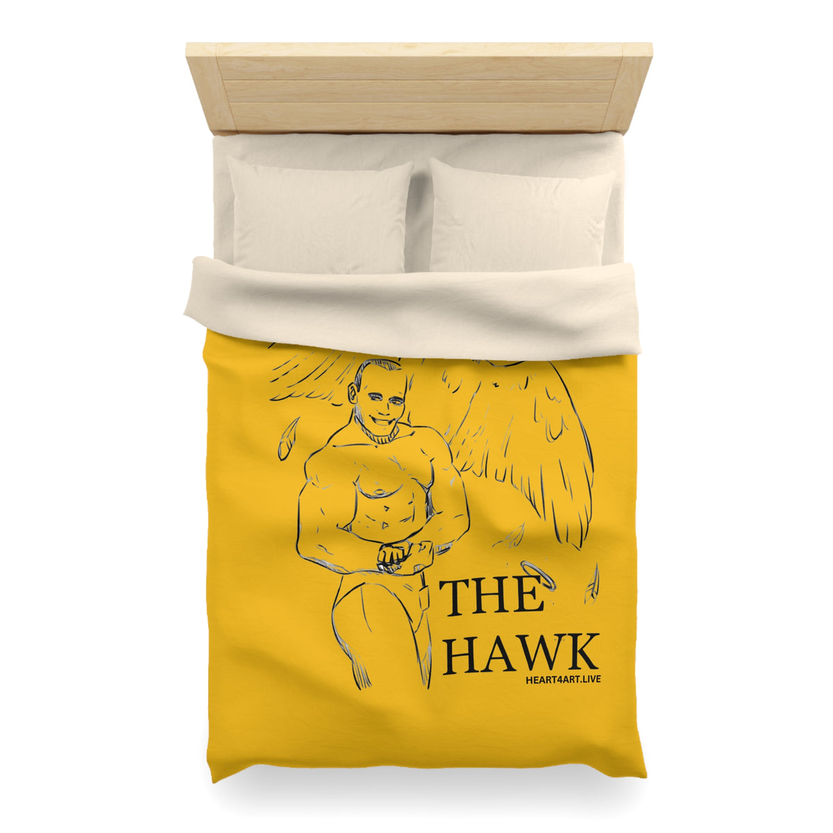 THE HAWK Microfiber Duvet Cover (Gold)