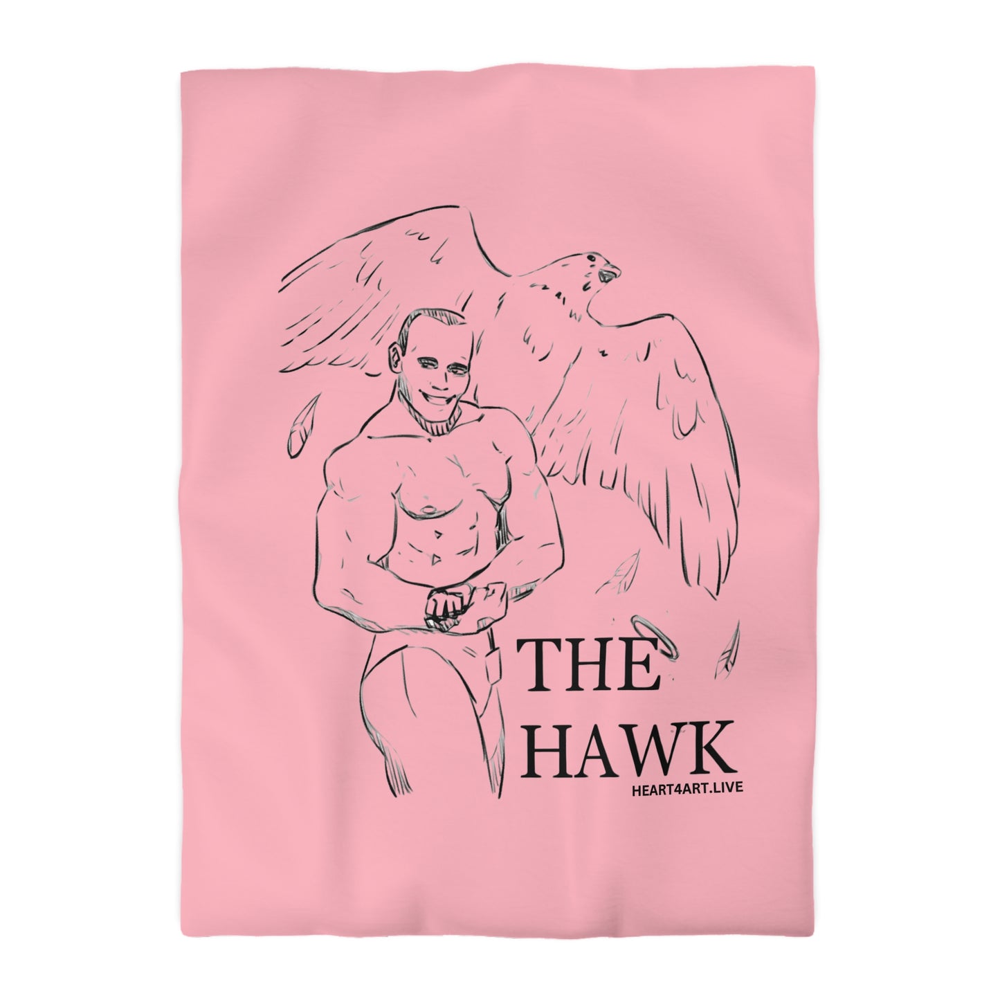 THE HAWK Microfiber Duvet Cover (Light Pink)