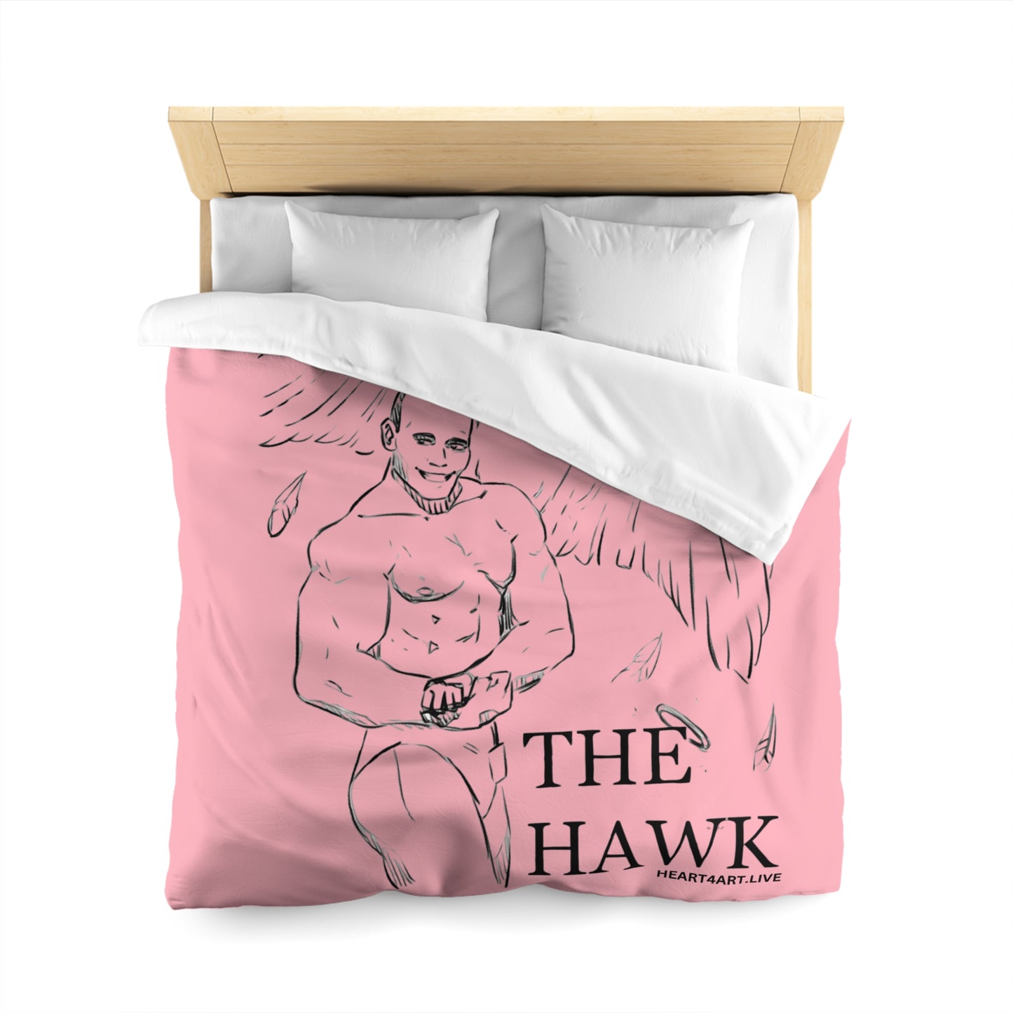 THE HAWK Microfiber Duvet Cover (Light Pink)