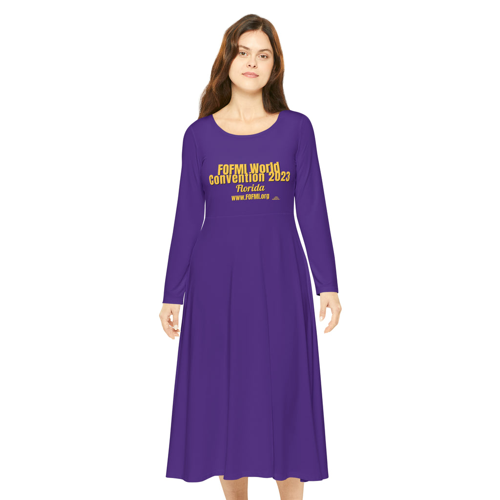 FOFMI WORLD CONVENTION 2023 Women's Long Sleeve Dress (Purple)