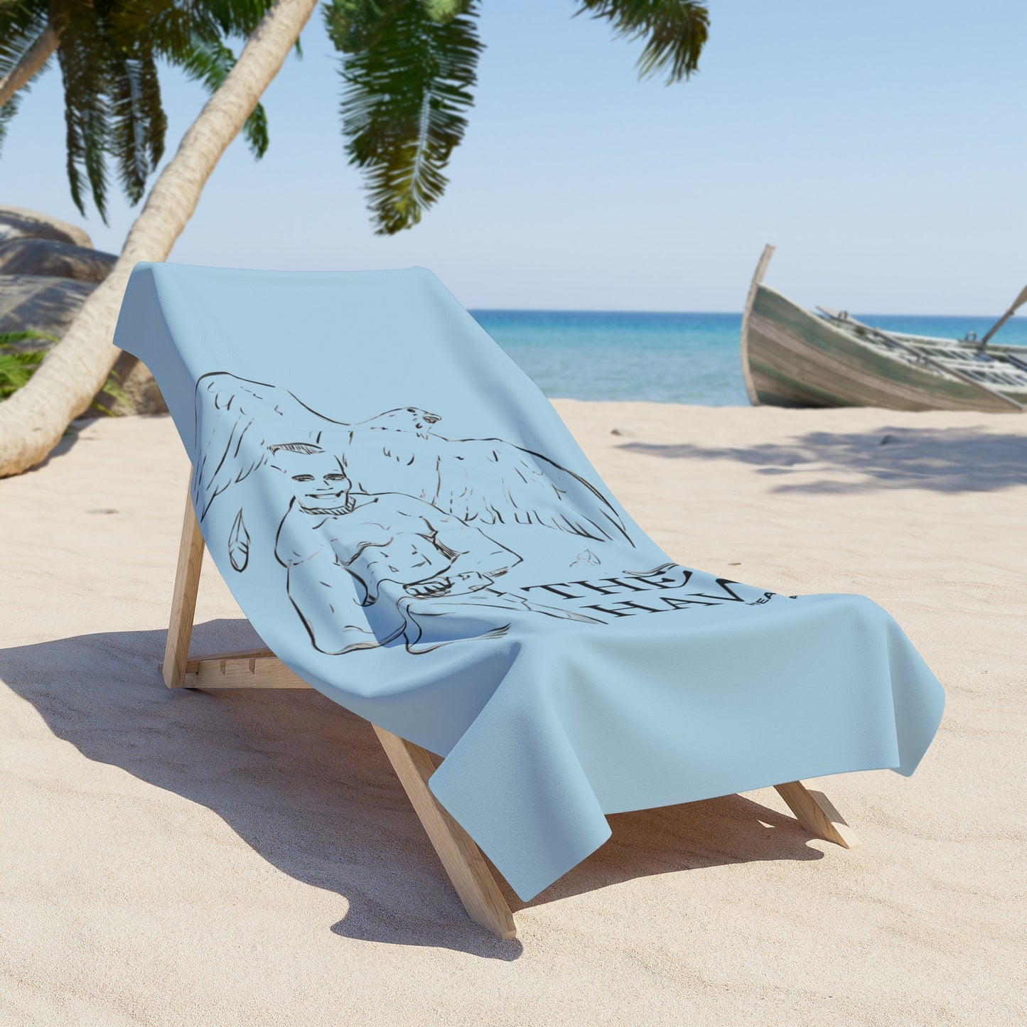 THE HAWK Beach Towel (Light Blue)