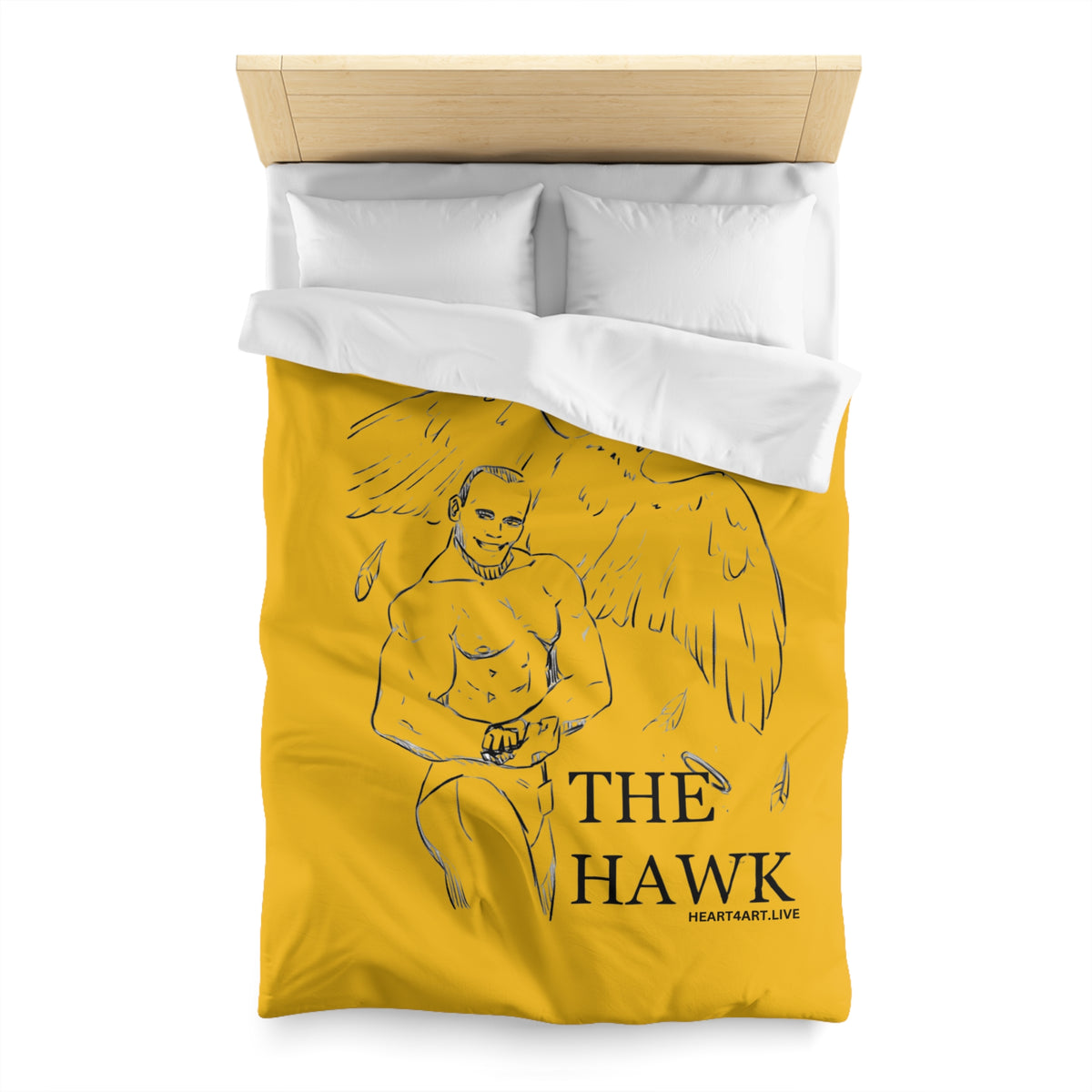 THE HAWK Microfiber Duvet Cover (Gold)