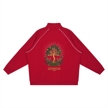 THE GENESIS COLLECTION: THE GARDEN Unisex Reflection Striped Raglan Sleeve  Jacket