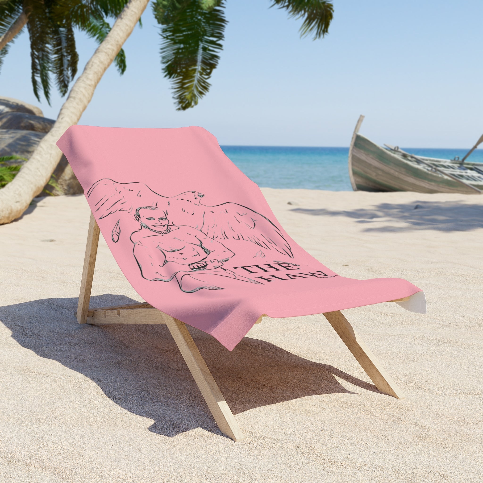 THE HAWK Beach Towel (Light Pink)