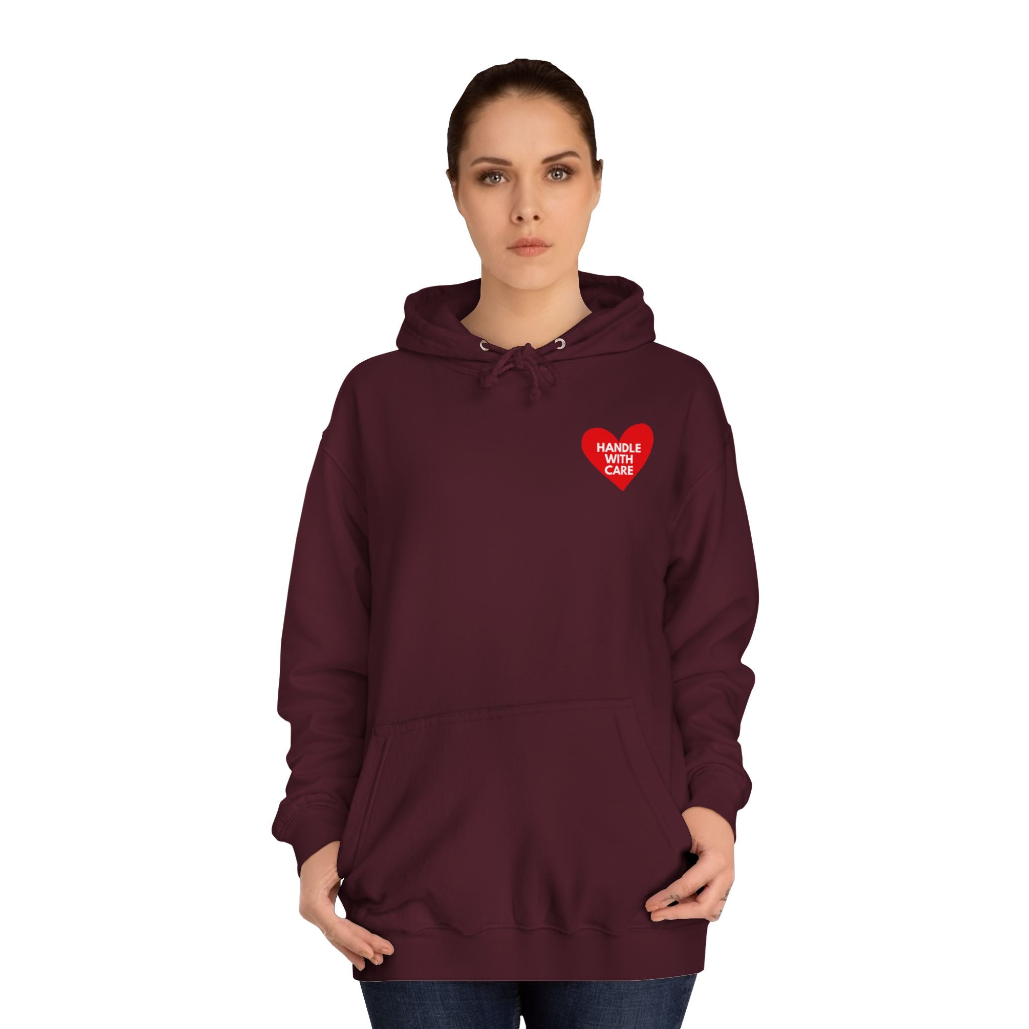 HANDLE WITH CARE Unisex College Hoodie