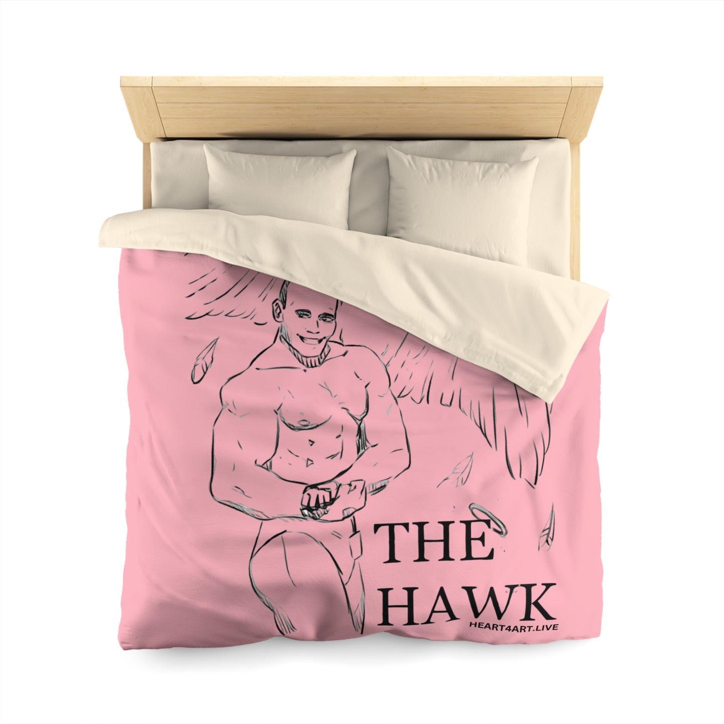 THE HAWK Microfiber Duvet Cover (Light Pink)