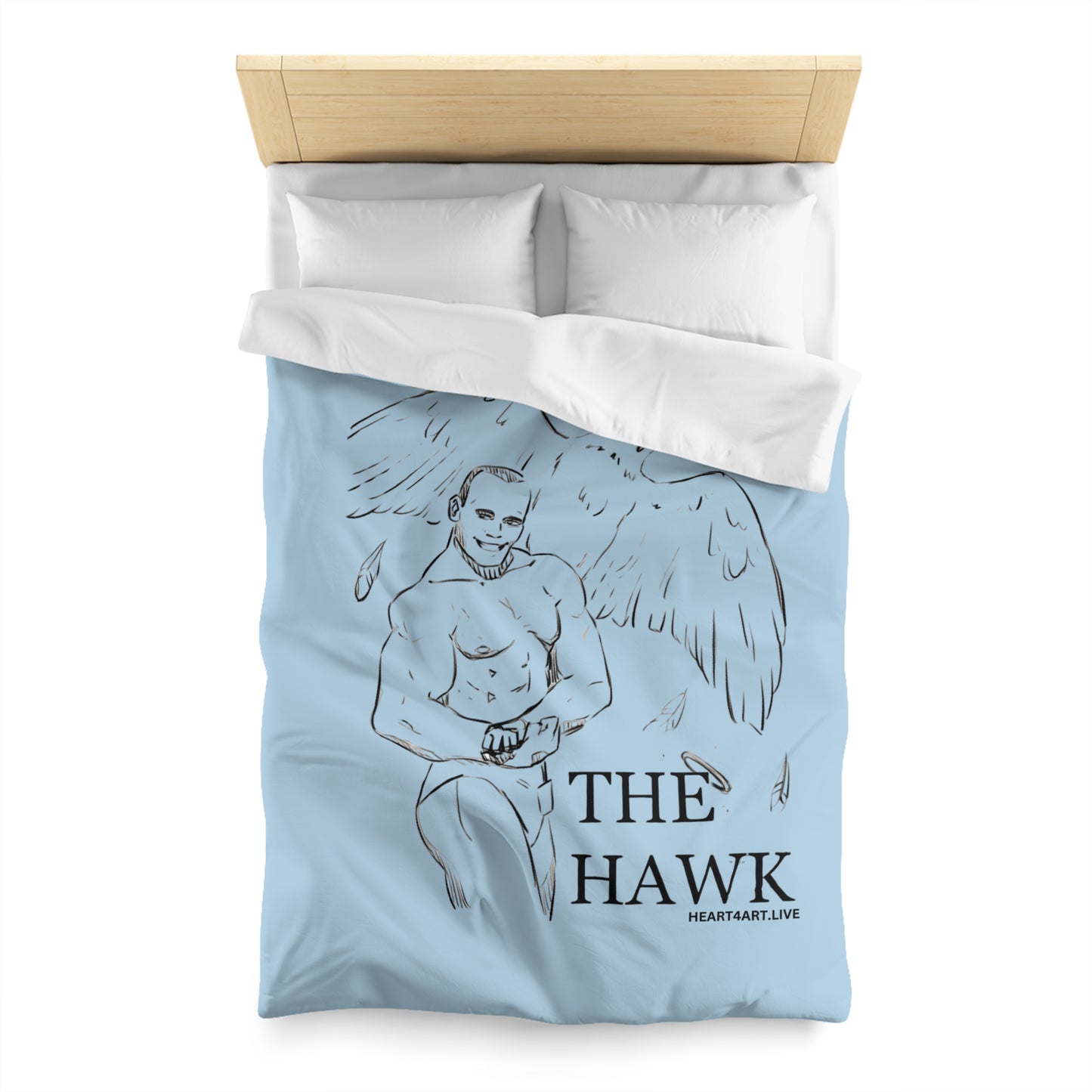 THE HAWK Microfiber Duvet Cover (Light Blue)