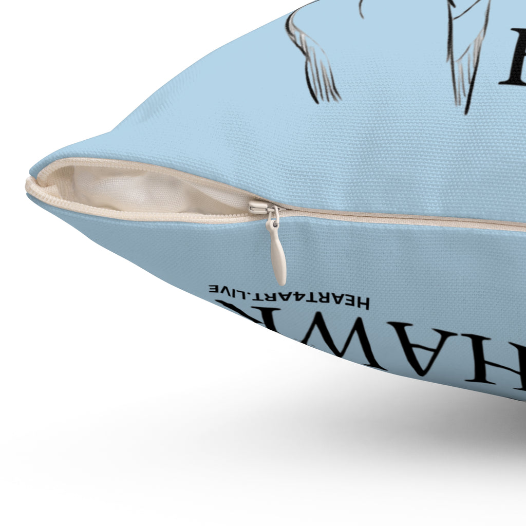 THE HAWK Spun Polyester Square Pillow (Light Blue)