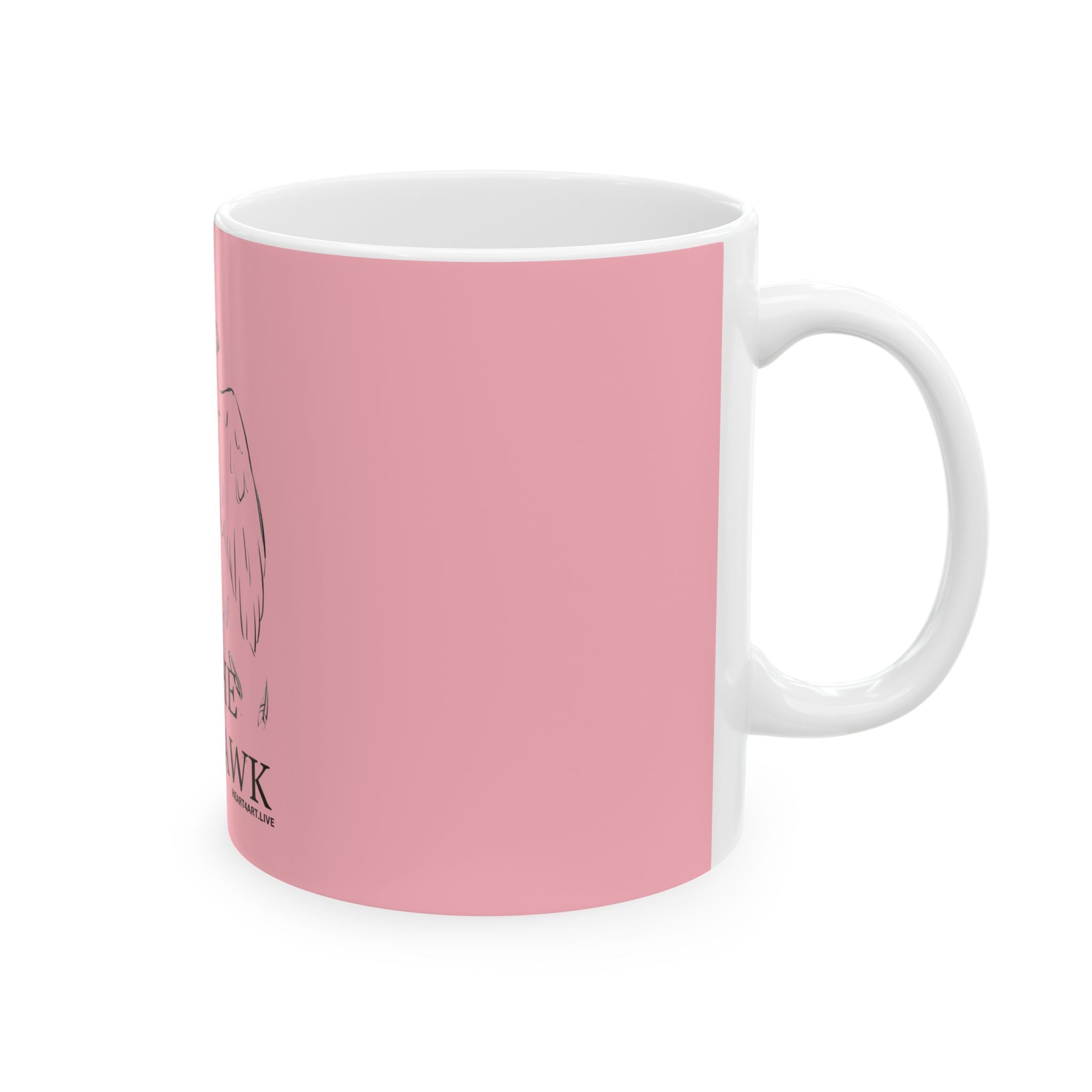 THE HAWK Ceramic Mug, (11oz, 15oz) Light Pink