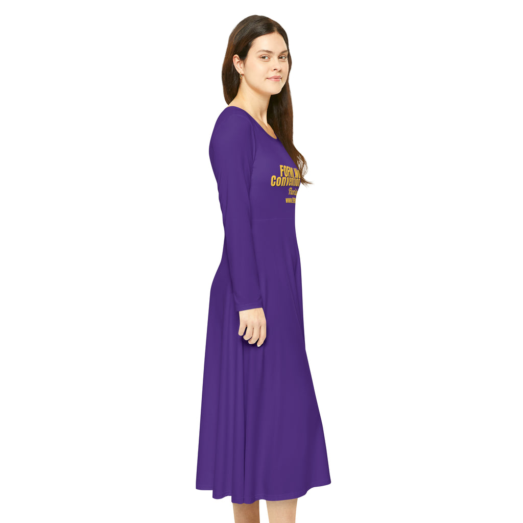 FOFMI WORLD CONVENTION 2023 Women's Long Sleeve Dress (Purple)