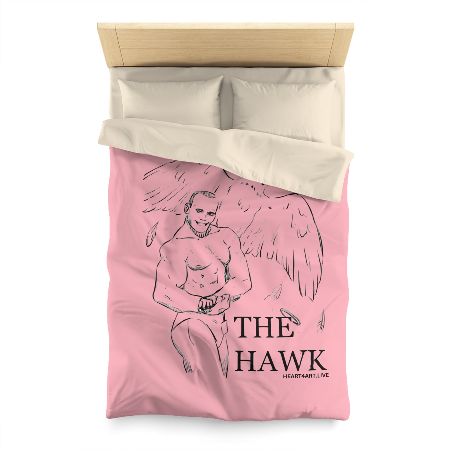 THE HAWK Microfiber Duvet Cover (Light Pink)