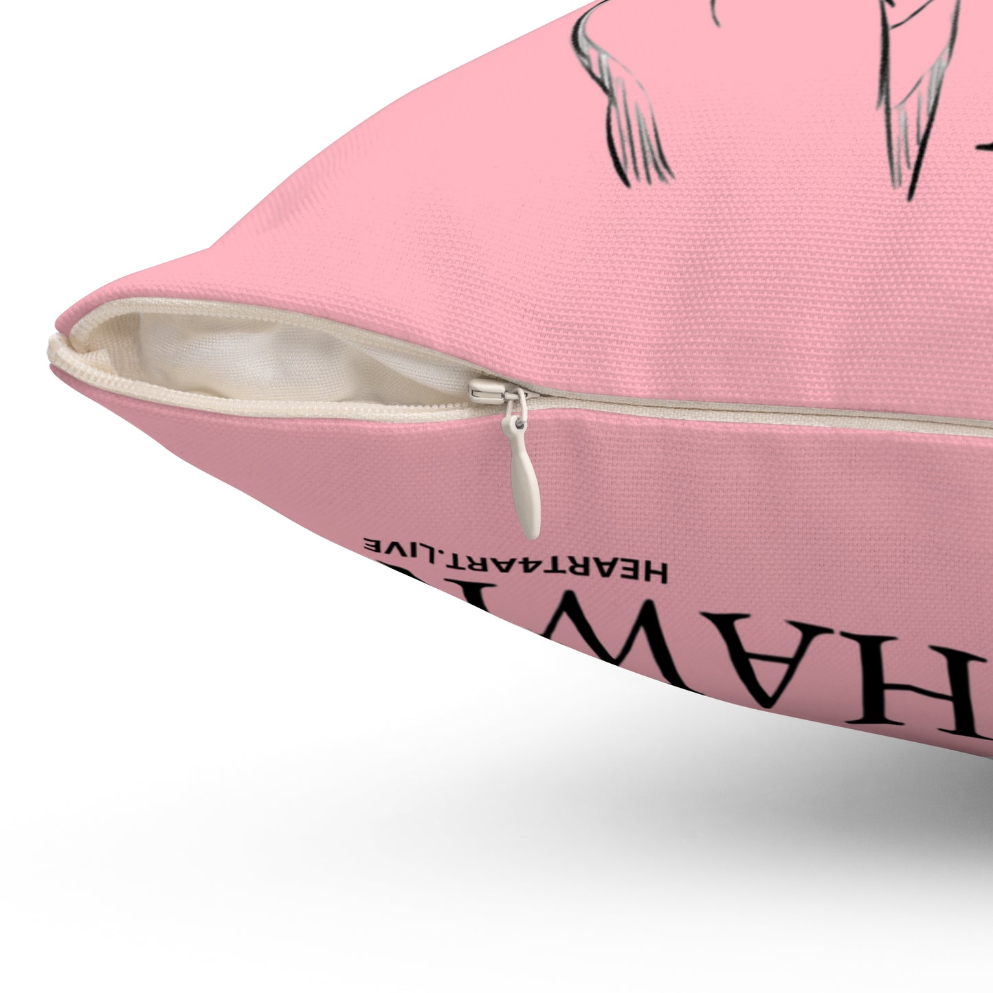 THE HAWK Spun Polyester Square Pillow (Light Pink)