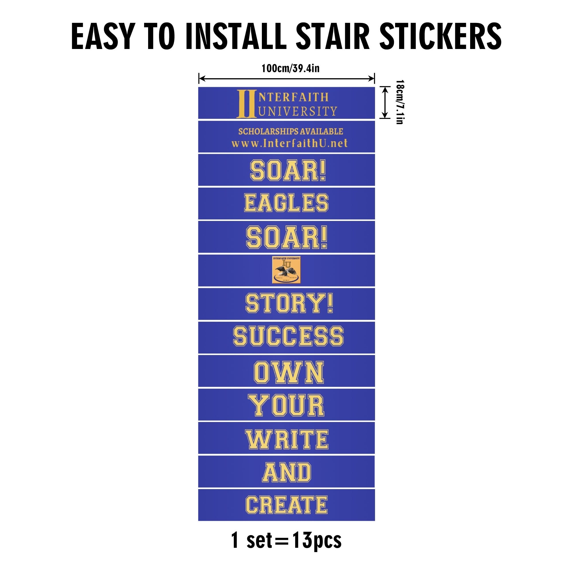 Interfaith University 13Pcs Stairs Stickers