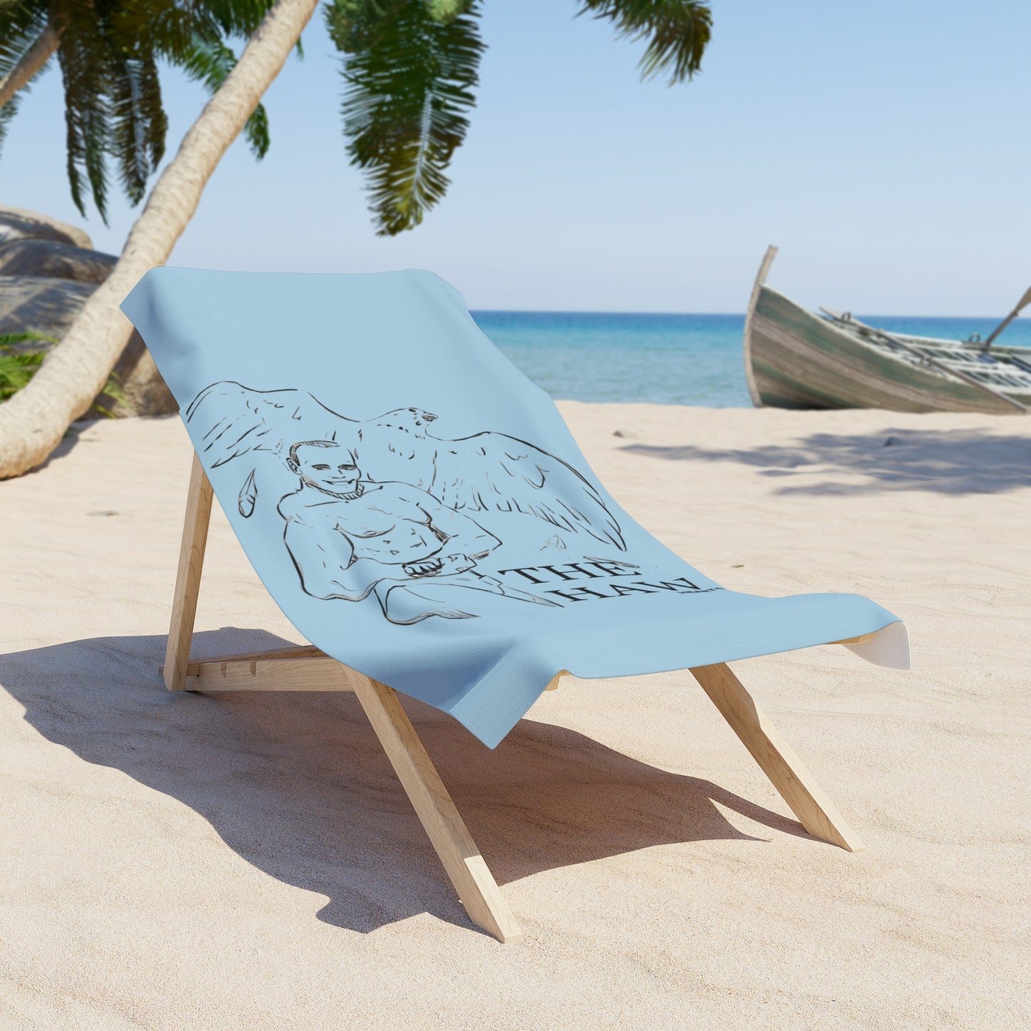 THE HAWK Beach Towel (Light Blue)