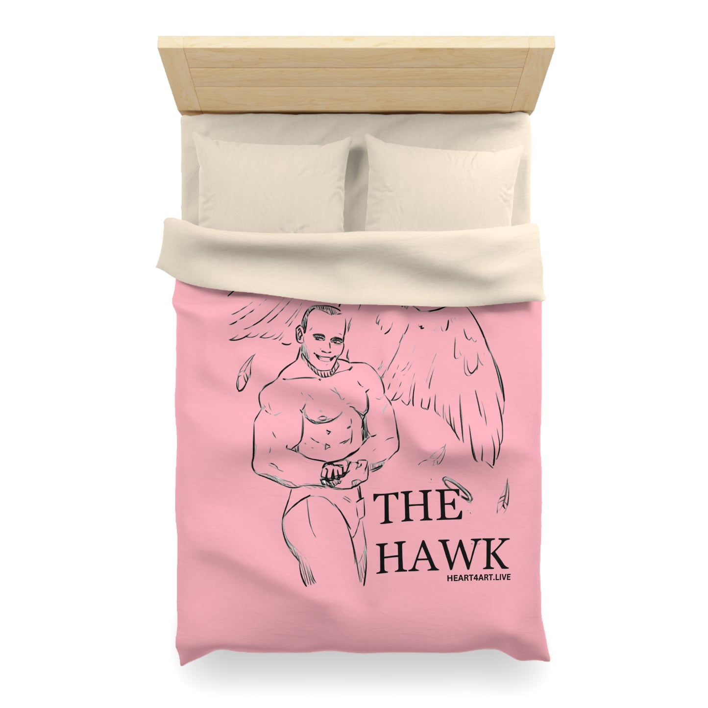 THE HAWK Microfiber Duvet Cover (Light Pink)