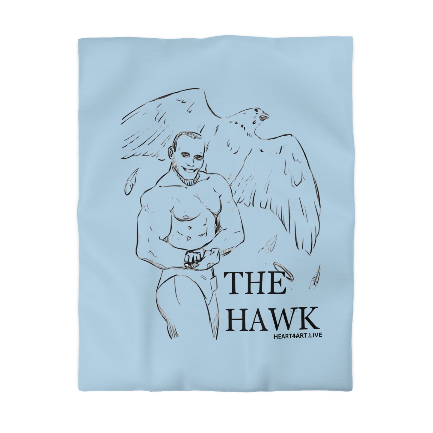 THE HAWK Microfiber Duvet Cover (Light Blue)