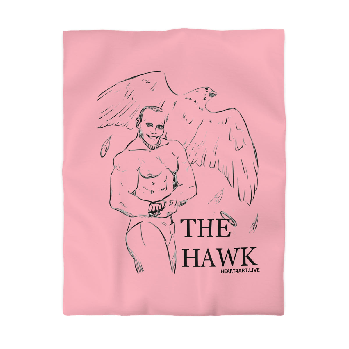 THE HAWK Microfiber Duvet Cover (Light Pink)