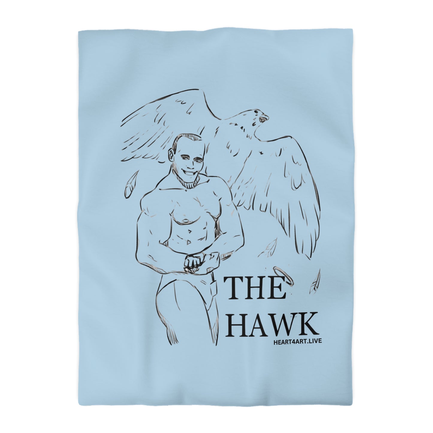 THE HAWK Microfiber Duvet Cover (Light Blue)