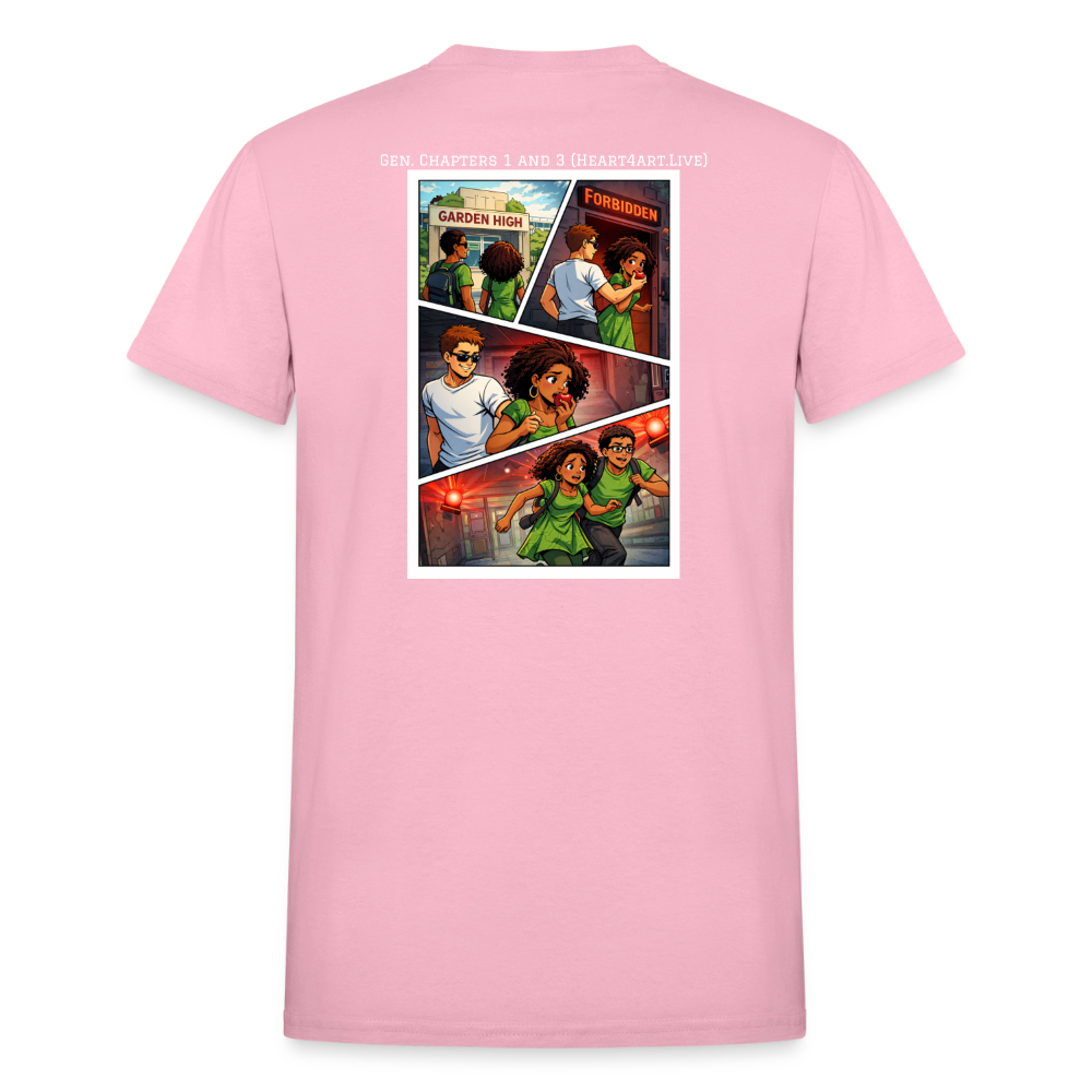 ADAM AND EVE (GENESIS CHAPTERS 1-3 COMIC STYLE ildan Ultra Cotton Adult T-Shirt - light pink