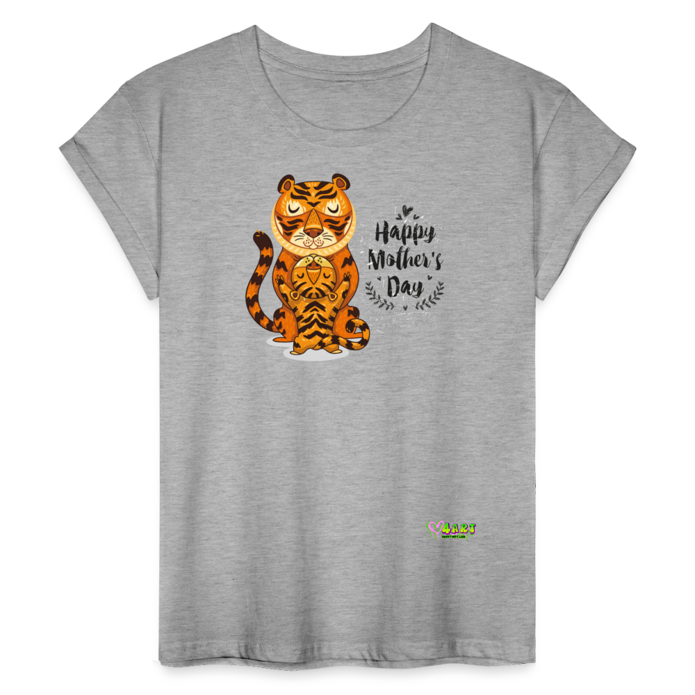 Happy Mother's Day- Tiger (Women's Relaxed Fit T-Shirt) - heather gray