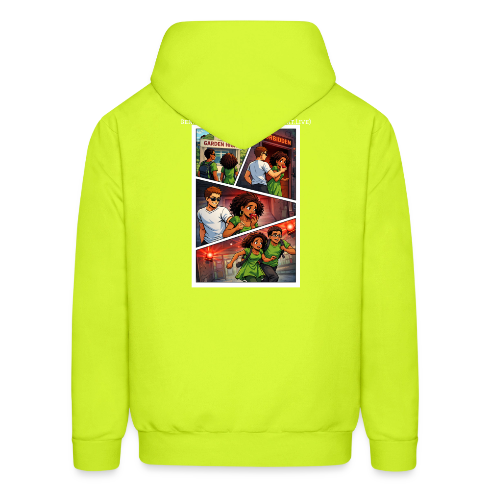 WORD TO THE STREET BIBLE ANIME Men's Hoodie - safety green