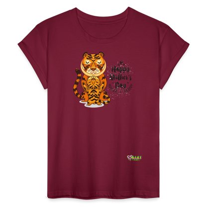 Happy Mother's Day- Tiger (Women's Relaxed Fit T-Shirt) - burgundy