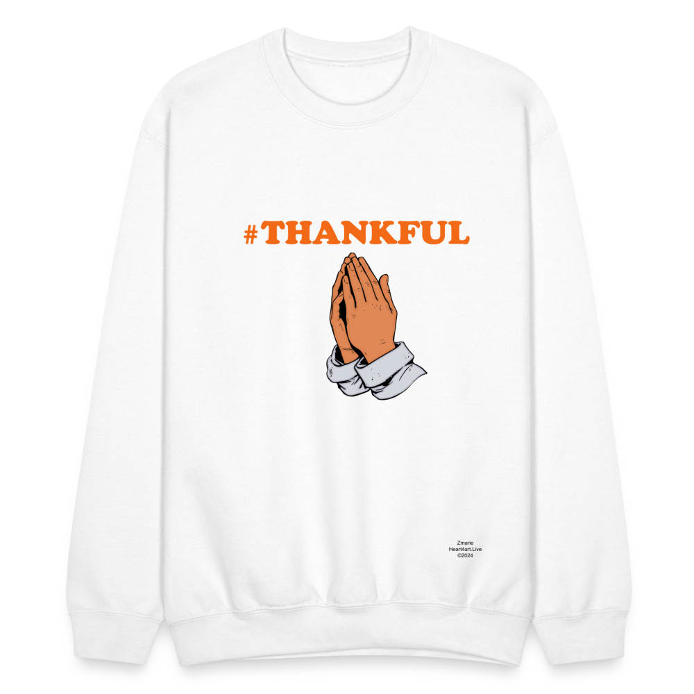 #THANKFUL PRAYING HANDS Crewneck Sweatshirt - white