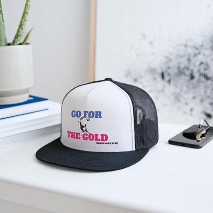 GO FOR THE GOLD Unisex Trucker Hat - white/black