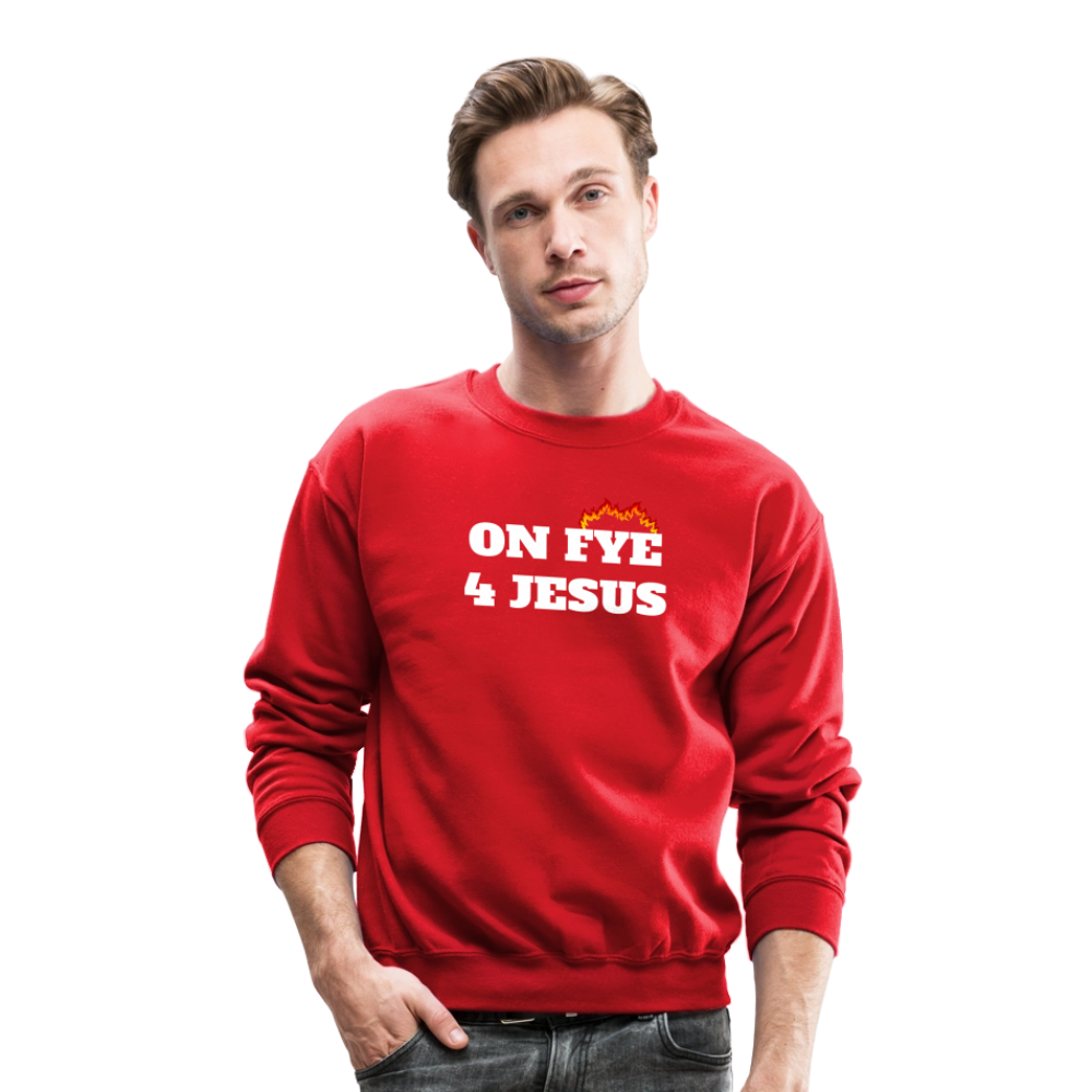 ON FYE 4 JESUS Crewneck Sweatshirt - red