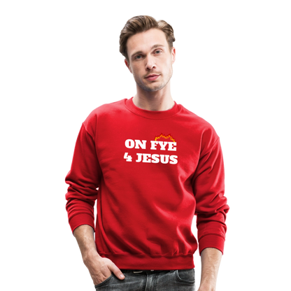 ON FYE 4 JESUS Crewneck Sweatshirt - red