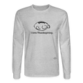 I LOVE THANKSGIVING/FOOTBALL Men's Long Sleeve T-Shirt - heather gray