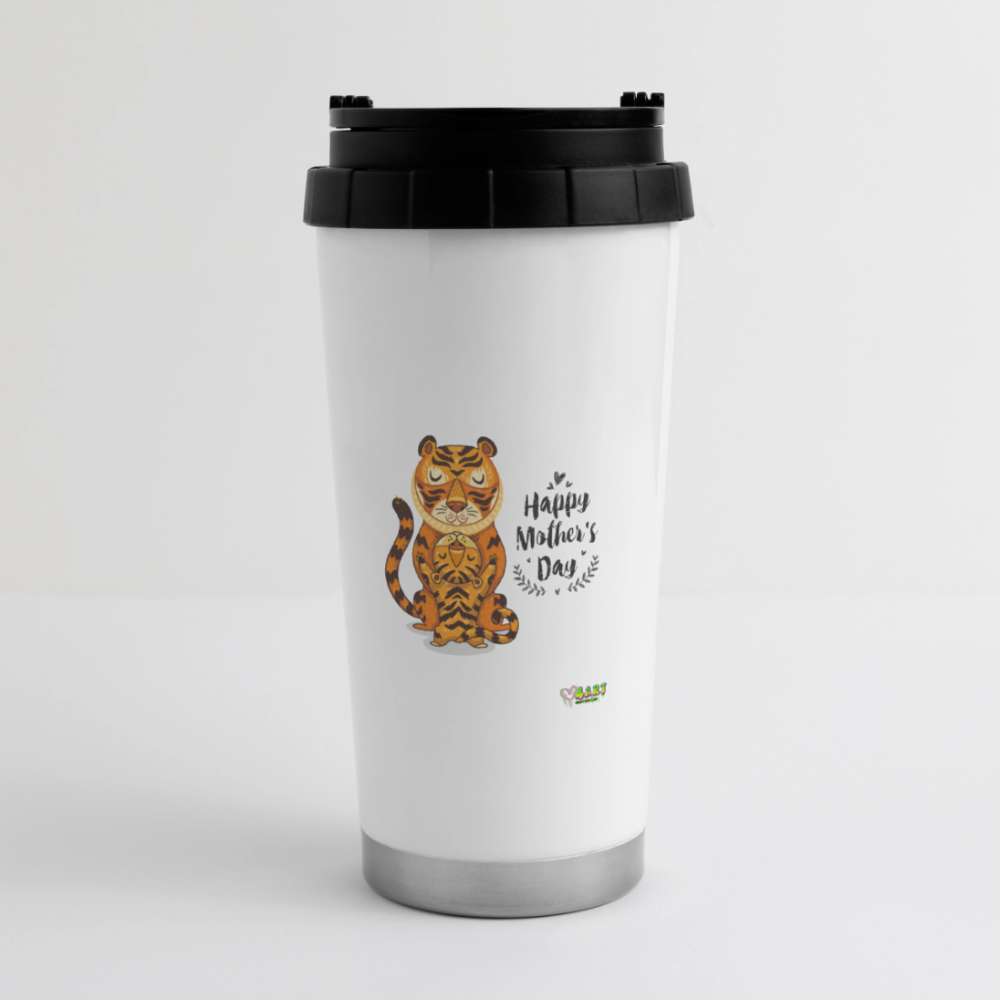 Tiger-Happy Mother's Day Travel Mug - white