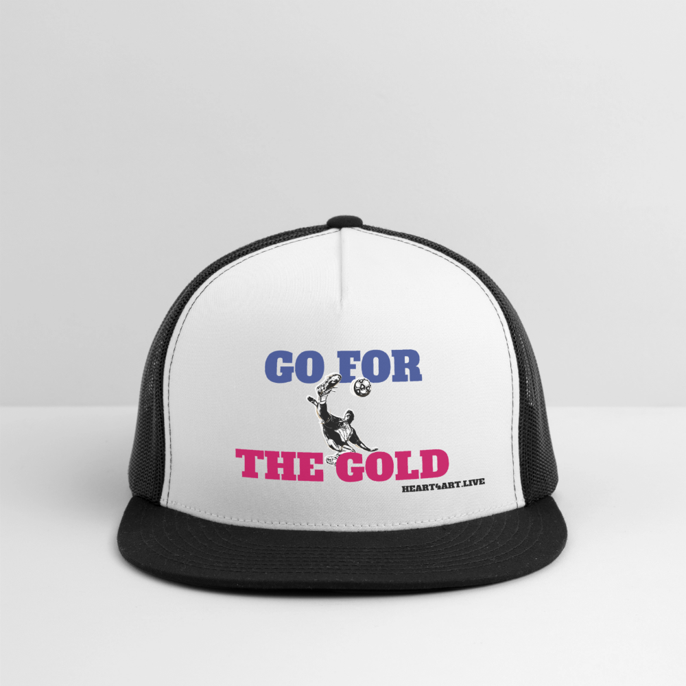 GO FOR THE GOLD Unisex Trucker Hat - white/black