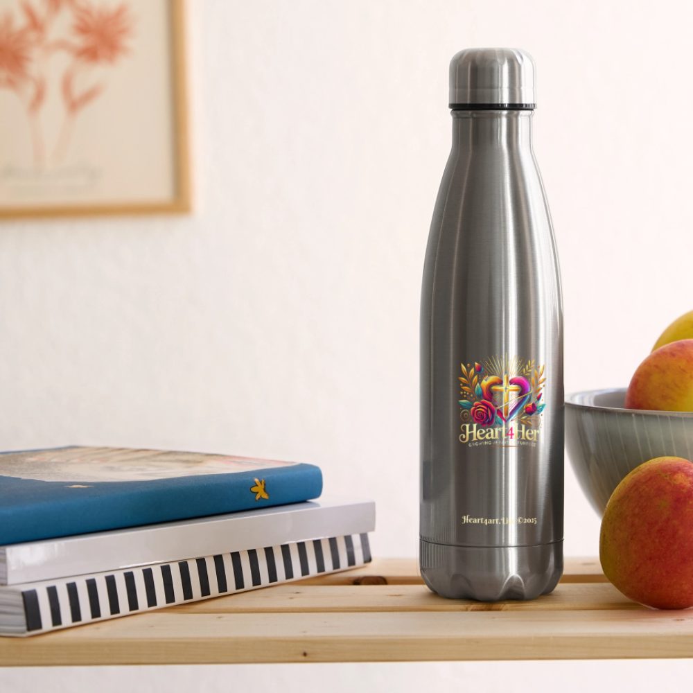 Heart4Her Insulated Stainless Steel Water Bottle - silver