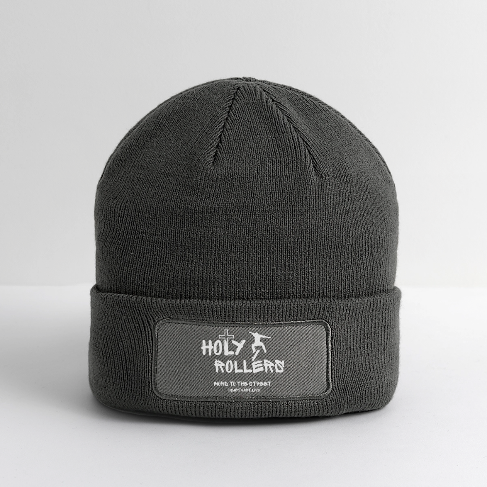 HOLY ROLLERS SKATER 🛹Patch Beanie - charcoal grey
