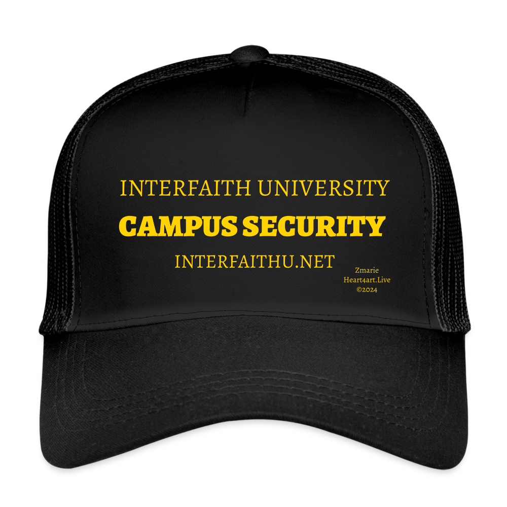 Interfaith U Campus Security Eco Trucker Cap - black/black