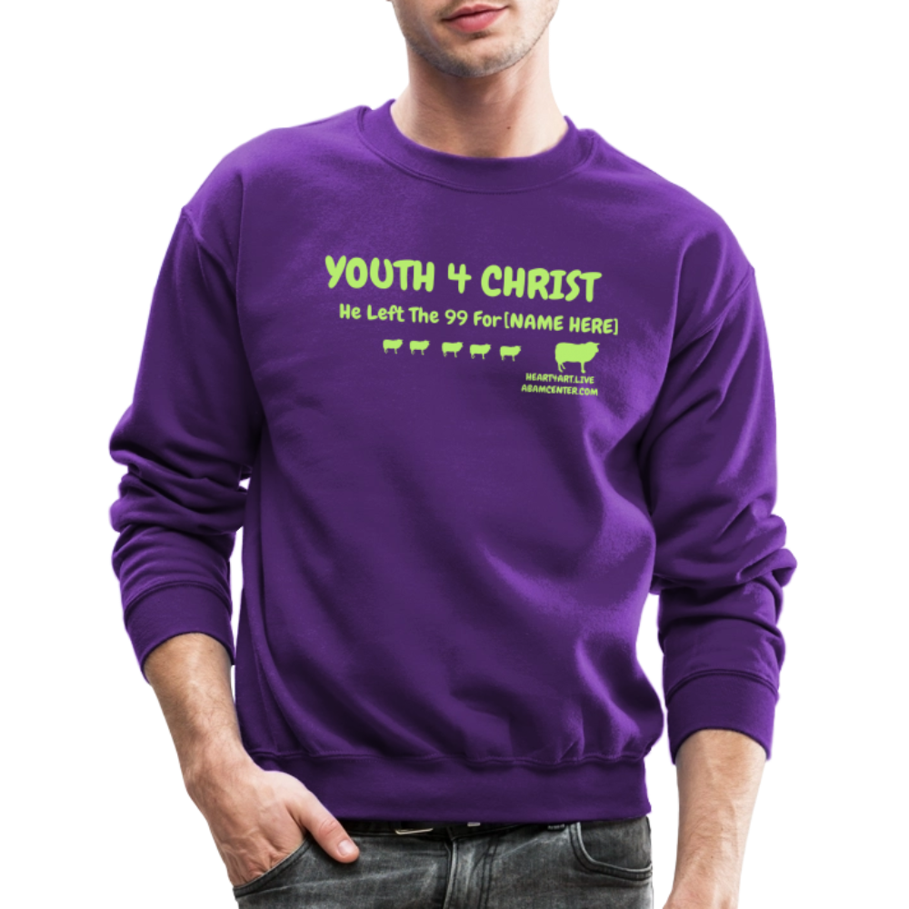 HE LEFT THE 99 FOR..... CUSTOMIZABLE NAME Crewneck Sweatshirt - purple