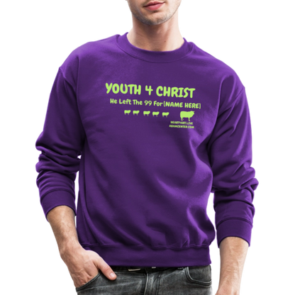 HE LEFT THE 99 FOR..... CUSTOMIZABLE NAME Crewneck Sweatshirt - purple