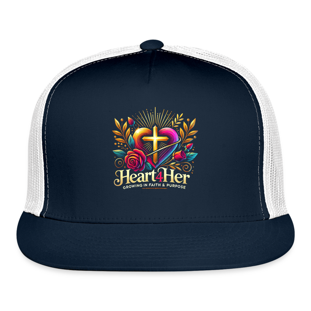 Heart4Her Trucker Hat - navy/white