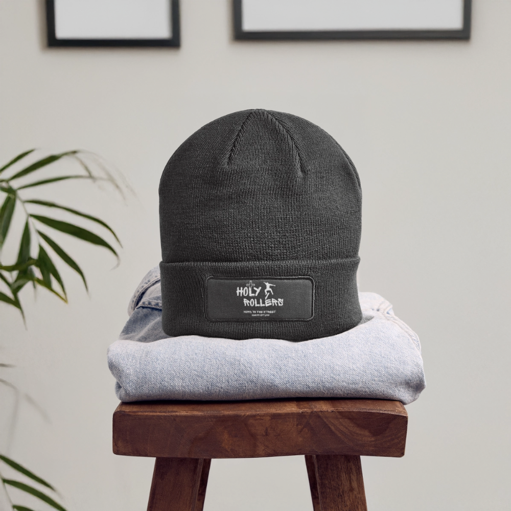 HOLY ROLLERS SKATER 🛹Patch Beanie - charcoal grey