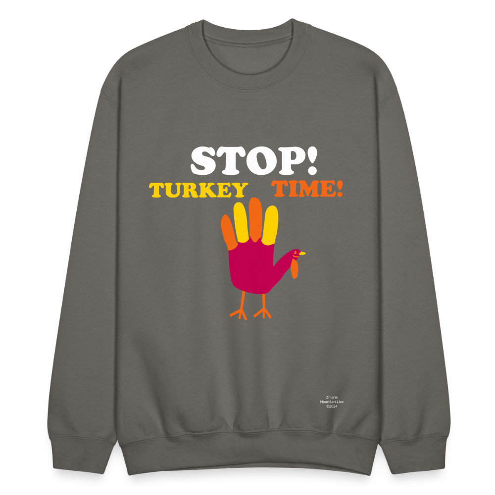 STOP TURKEY TIME! Crewneck Sweatshirt - asphalt gray