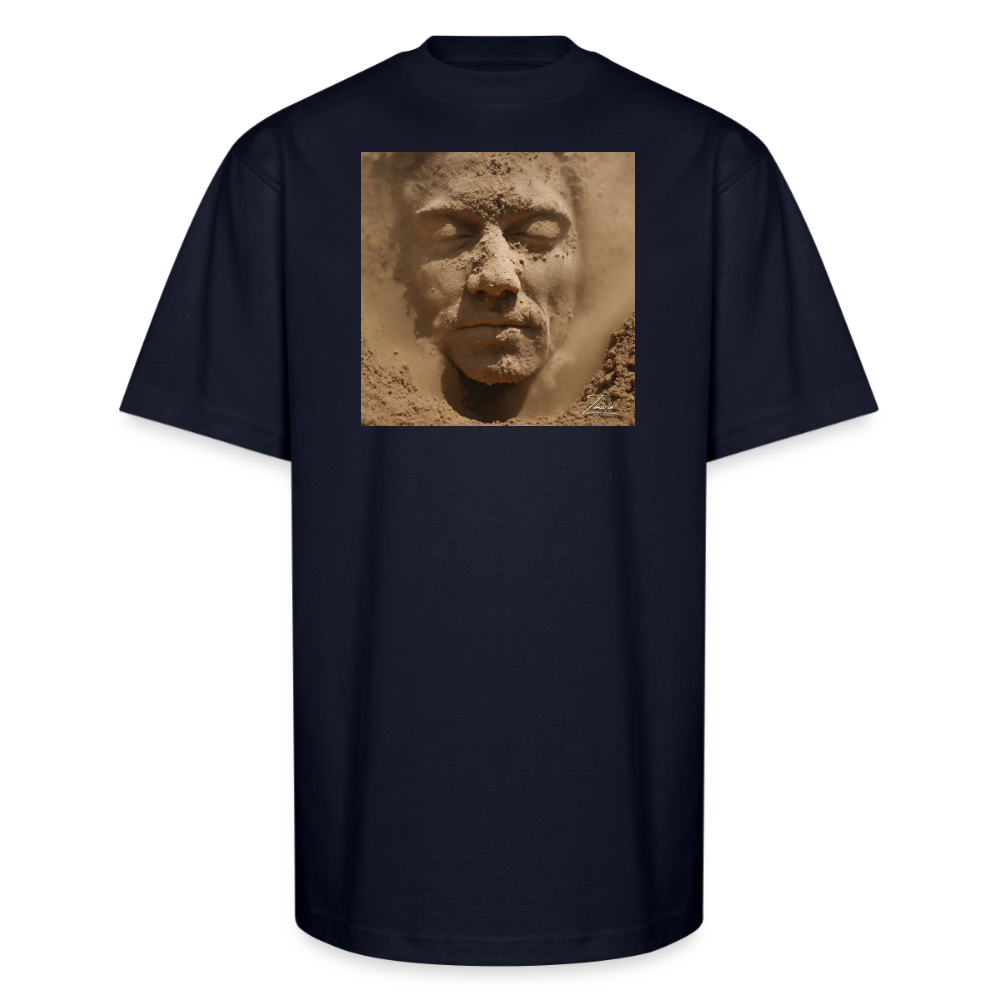 God's Creation of Man Interpretation Unisex Oversized Heavyweight T-Shirt - navy