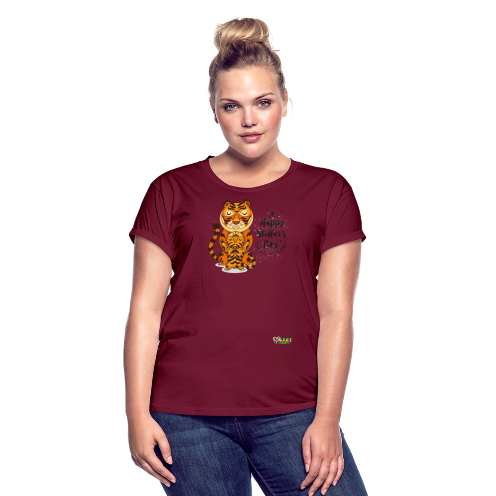 Happy Mother's Day- Tiger (Women's Relaxed Fit T-Shirt) - burgundy