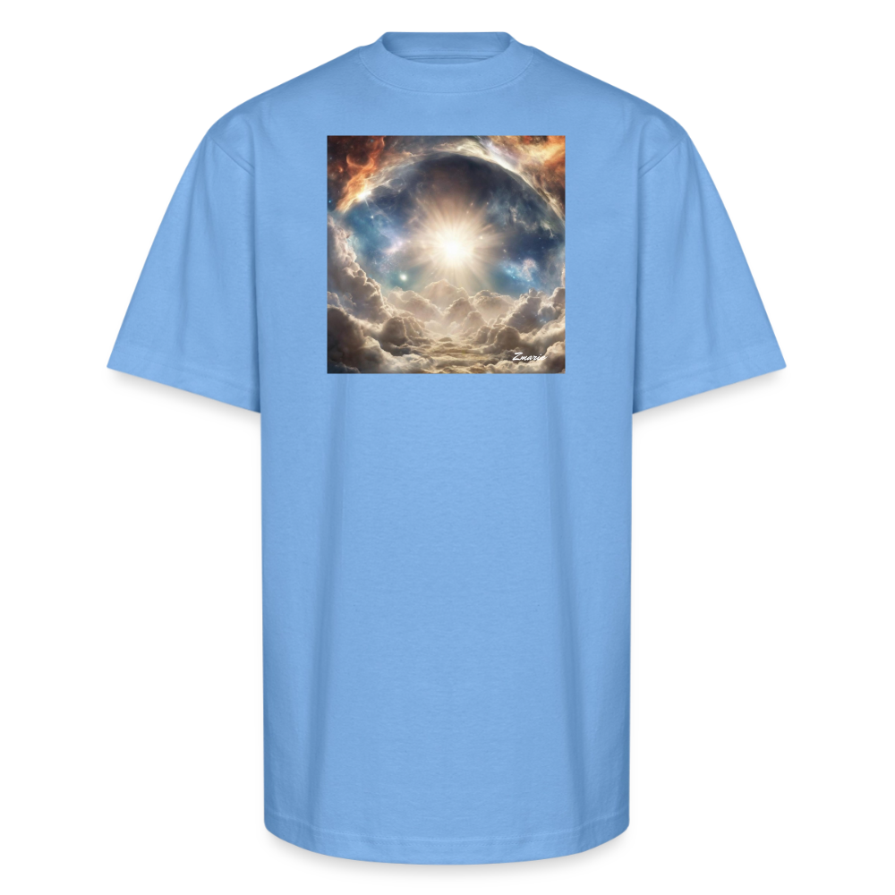 God's Creation of Heaven and Earth Interpretation Unisex Oversized Heavyweight T-Shirt - sky blue