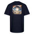 God's Creation of Heaven and Earth Interpretation Unisex Oversized Heavyweight T-Shirt - navy
