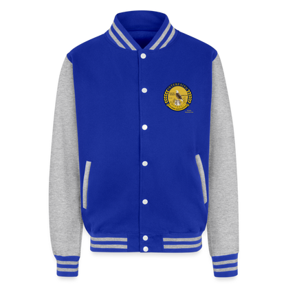 Interfaith University Heavyweight Letterman Jacket - royal/heather grey