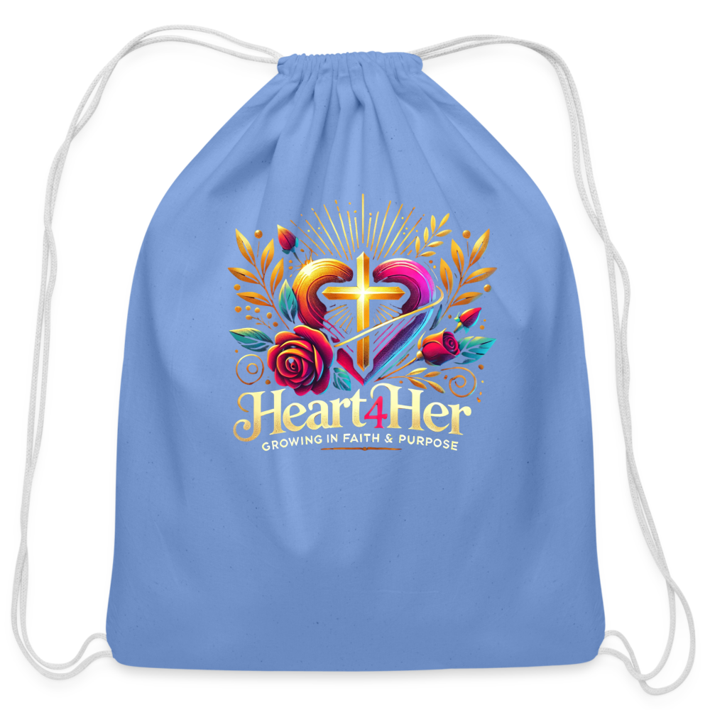 Heart4Her Cotton Drawstring Bag - carolina blue