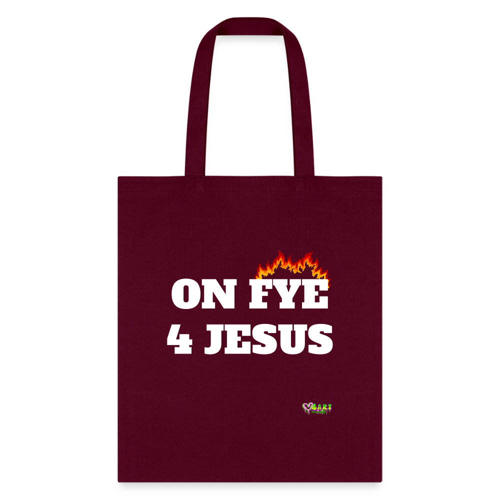 ON FYE 4 JESUS Tote Bag - burgundy